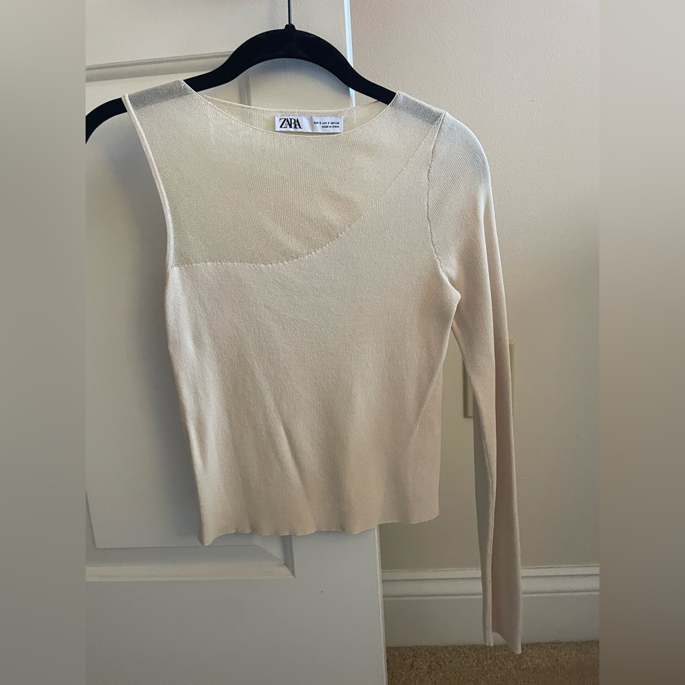 Zara Small Asymmetric One Sleeve Top